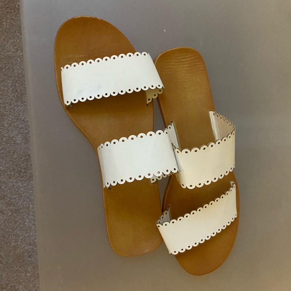 White slip on Sandals